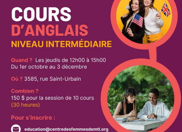 Cours d'anglais pour femmes Cours d'anglais pour femmes