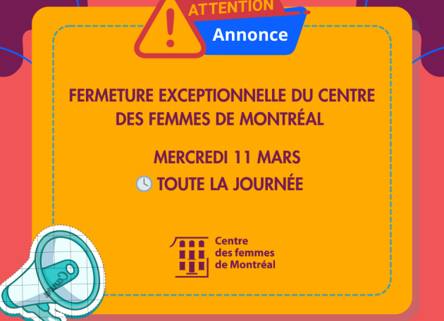 Avis important – Fermeture exceptionnelle le mercredi 11 mars 2026 Avis important – Fermeture exceptionnelle le mercredi 11 mars 2026